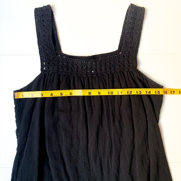 old navy black sleeveless tank top square neck - Picture 6 of 7